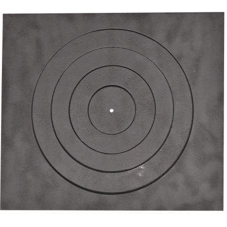 Liatinová platňa 460 x 410 mm kachľová široká s 1.otvorom - otvor 330 mm