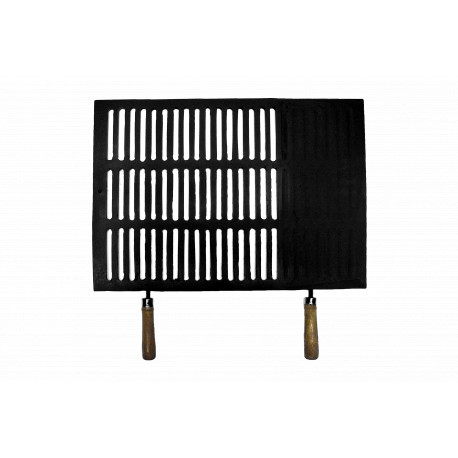 Grilovací rošt s rúčkou nr.5 - 1/3 pevná, veľký - 525 x 375 +120 rúčky / 10 mm