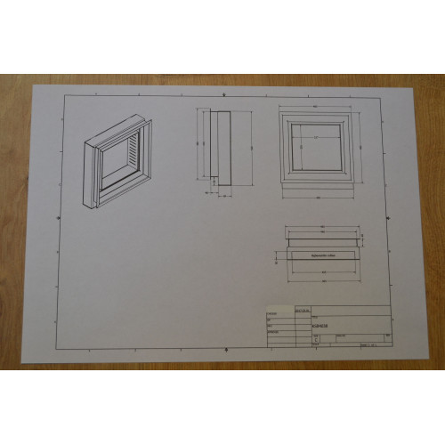 Liatinové dvierka JORGA s jednosklom 400*385mm