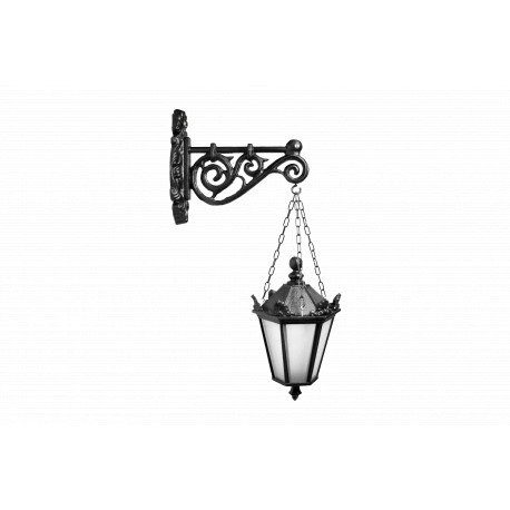 Lampa na stenu s reťazou H 02 - liatinový lampáš