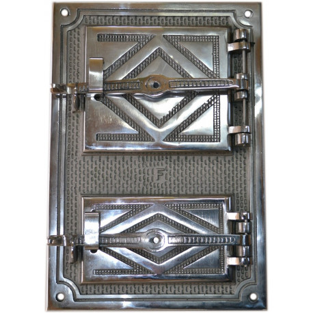 Liatinový kachľový štít hermetický -LUX-nikel
