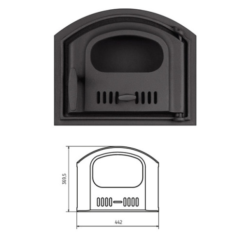 REGINA - Liatinový kachľový štít - sklo