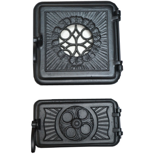 Liatinové dvierka-Kamnová zostava ELENA-ČIERNA