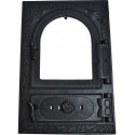 Liatinový kachľový štít hermetický presklený JARKA s reguláciou vzduchu - čierna