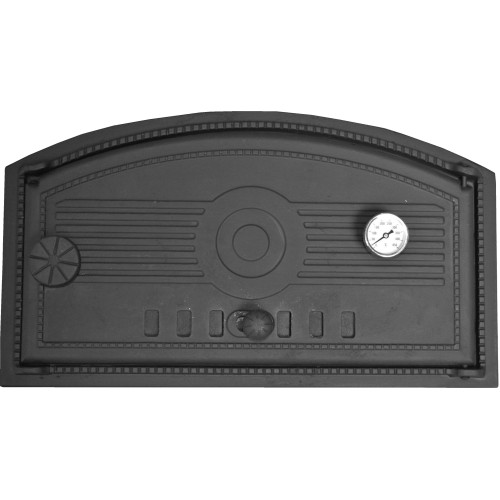 Pizza dvierka - TERMOLI - pravá, plná-čierna + teplomer