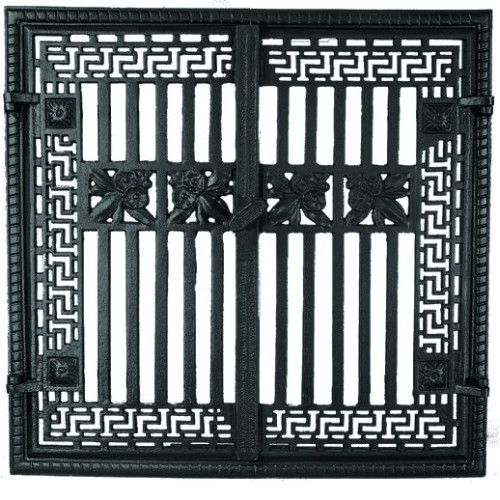 Liatinové dvierka krbové - nr.5- mosadz - 570x555