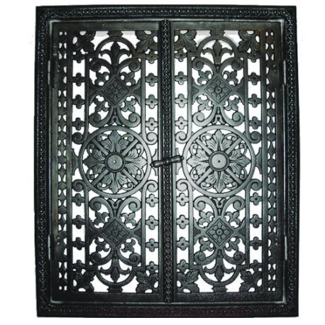 Liatinové dvierka krbové - nr.36 -mosadz - 480 x 580