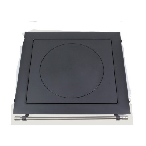 Rám oceľový čierny s liatinovou platňou - 660 x 600 s hrazdičkou