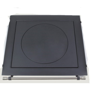 Rám oceľový čierny s liatinovou platňou - 660 x 600 s hrazdičkou