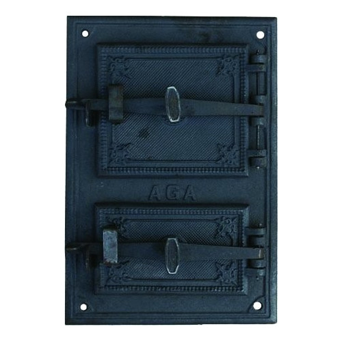 Liatinový kachľový štít hermetický - RETRO I.-čierny