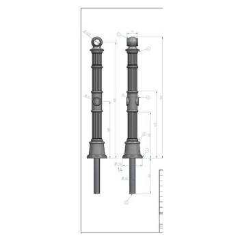 Pouličný stĺpik GI - 860mm - bariérový