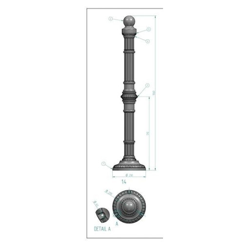 Pouličný stĺpik GI - 1060mm