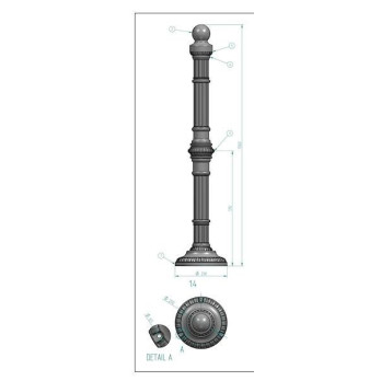 Pouličný stĺpik GI - 1060mm