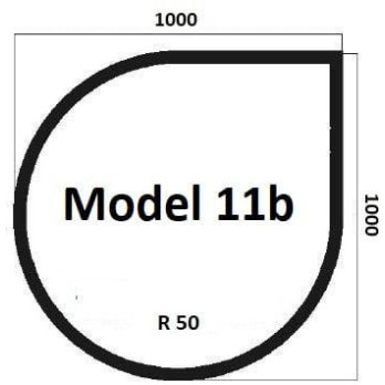Model 11b - sklo pod pec