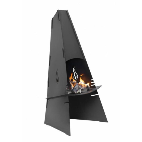 Vonkajší krb/gril, čierny lak