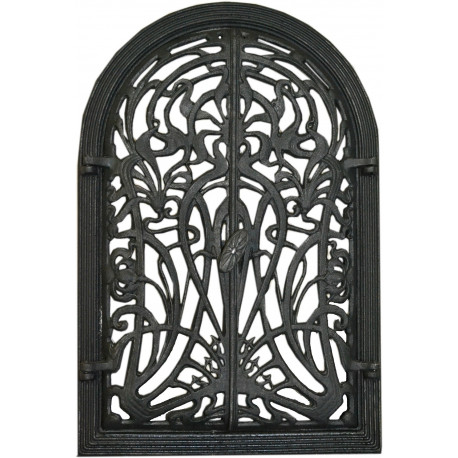 Liatinové dvierka krbové - nr. WB - čierna - 360 x 555