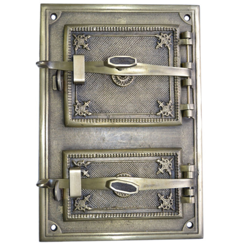 Liatinový kachľový štít hermetický - RETRO I. - mosadz