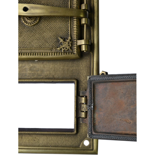 Liatinový kachľový štít hermetický - RETRO I. - mosadz