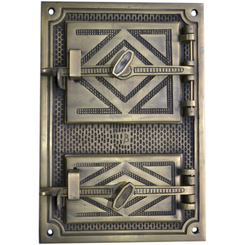 Liatinový kachľový štít hermetický -LUX - mosadz