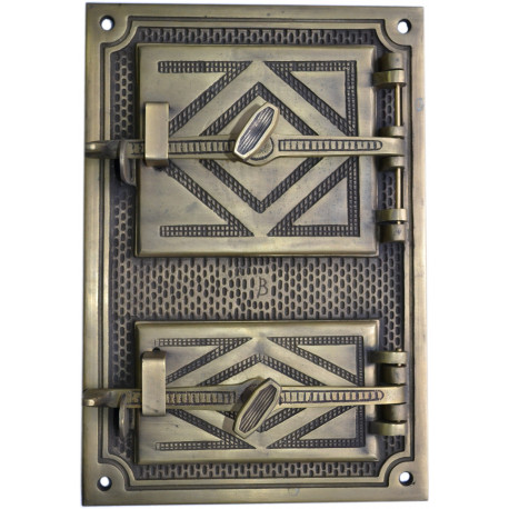 Liatinový kachľový štít hermetický -LUX - mosadz