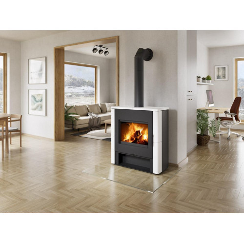 TELDE keramika hladká - krbové kachle s výmenníkom a dvojitým sklom