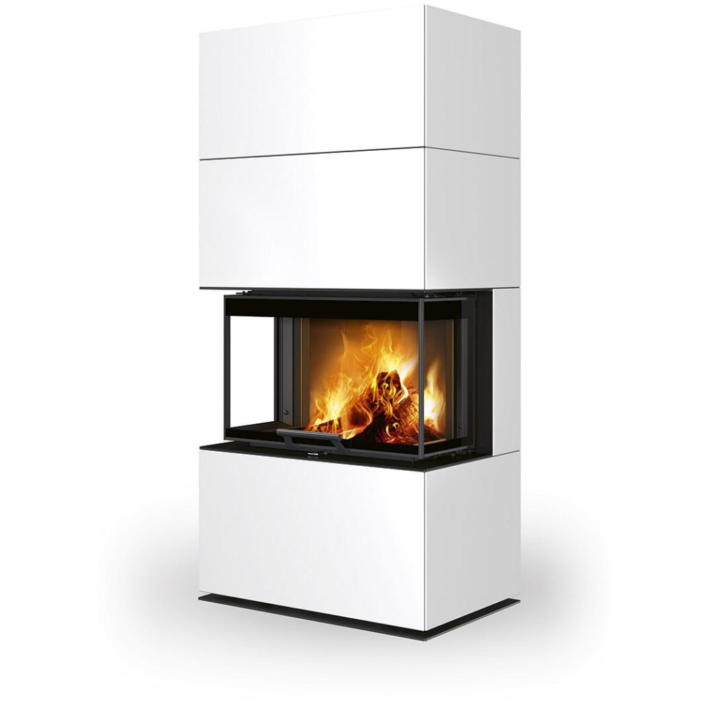 CARA C keramika - dizajnový akumulačný krb s výsuvnými dvierkami