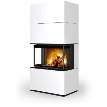 CARA C keramika - dizajnový akumulačný krb s výsuvnými dvierkami