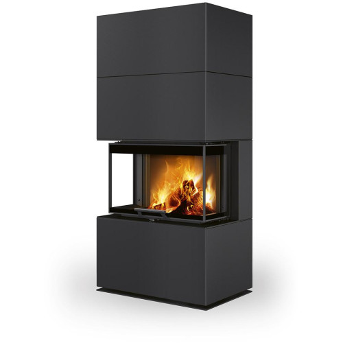 CARA C plech - dizajnový akumulačný krb s výsuvnými dvierkami
