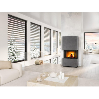 CARA C thermaline - dizajnový akumulačný krb s výsuvnými dvierkami, Dele