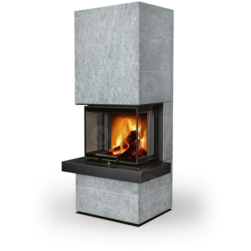 CARA CS 02 kameň - dizajnový akumulačný krb s výsuvnými dvierkami