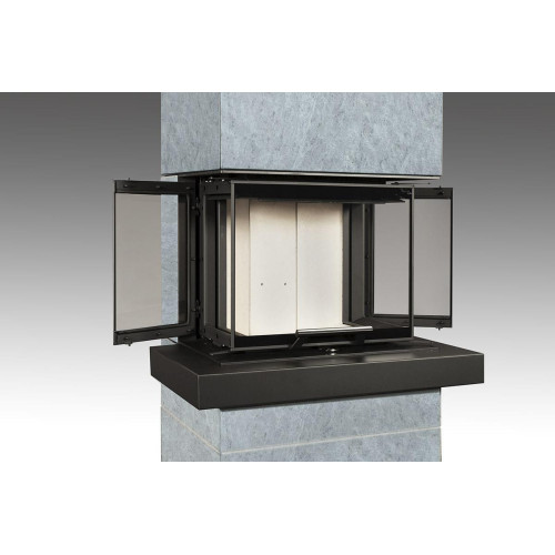 CARA CS 02 kameň - dizajnový akumulačný krb s výsuvnými dvierkami