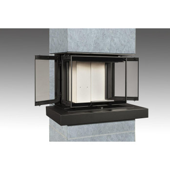 CARA CS 02 kameň - dizajnový akumulačný krb s výsuvnými dvierkami