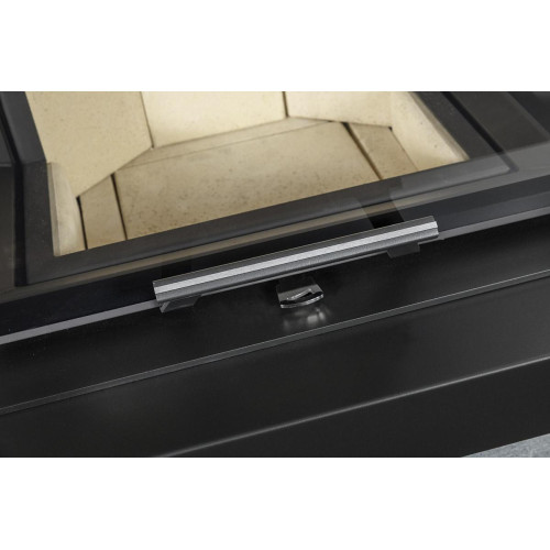 CARA CS 02 kameň - dizajnový akumulačný krb s výsuvnými dvierkami