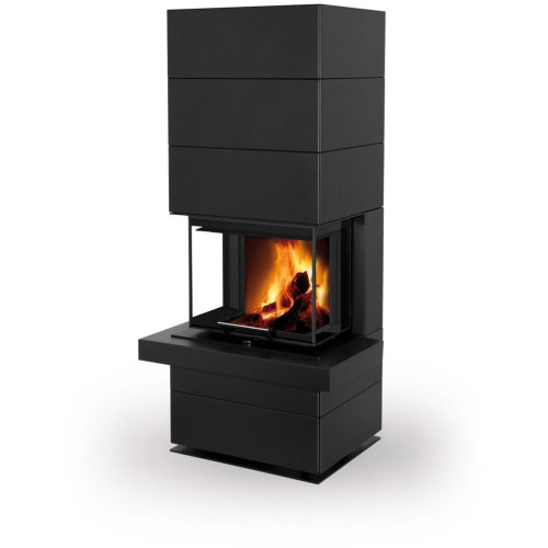 CARA CS N 03 plech - dizajnový akumulačný krb s výsuvnými dvierkami