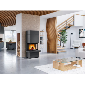 CARA CS N 03 plech - dizajnový akumulačný krb s výsuvnými dvierkami