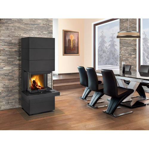 CARA CS N 03 plech - dizajnový akumulačný krb s výsuvnými dvierkami