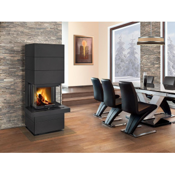 CARA CS N 03 plech - dizajnový akumulačný krb s výsuvnými dvierkami