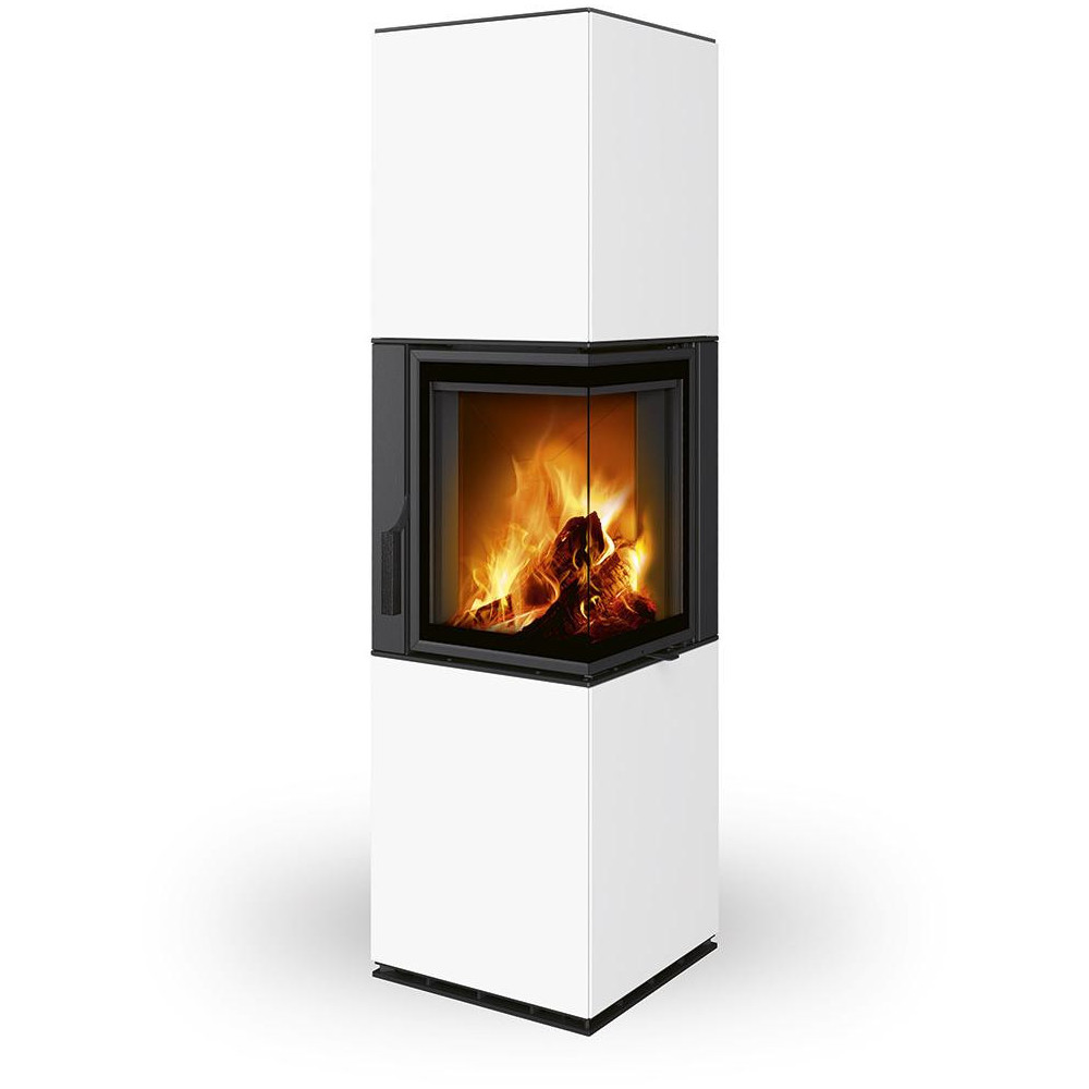 HARMONY R/L HA keramika - kachľový rohový akumulačný krb, Delené sklo