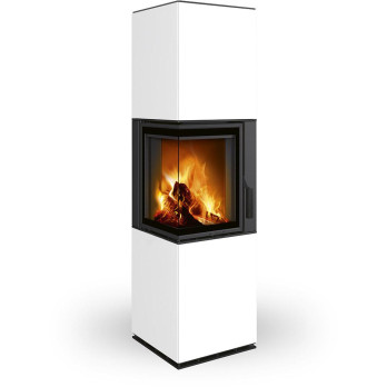 HARMONY R/L HA keramika - kachľový rohový akumulačný krb, Delené sklo