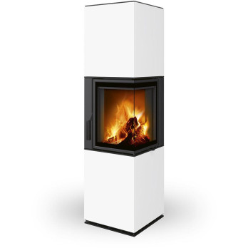 HARMONY R/L HA keramika - kachľový rohový akumulačný krb, Delené sklo