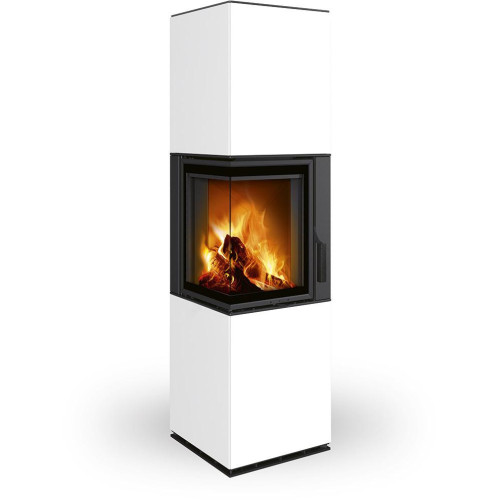 HARMONY R/L HA keramika - kachľový rohový akumulačný krb, Delené sklo