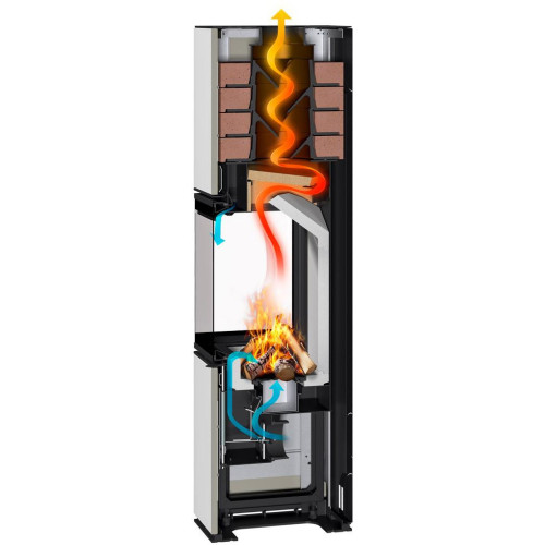 HARMONY R/L HA plech - dizajnový rohový akumulačný krb, Delené sklo,