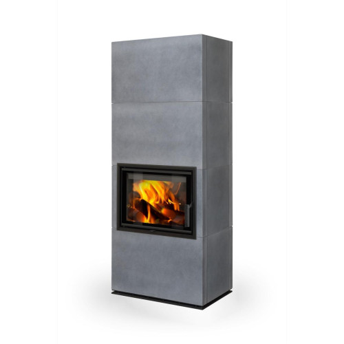 SOLID F keramika - kachľový akumulačný krb, Zadný odvod spalín